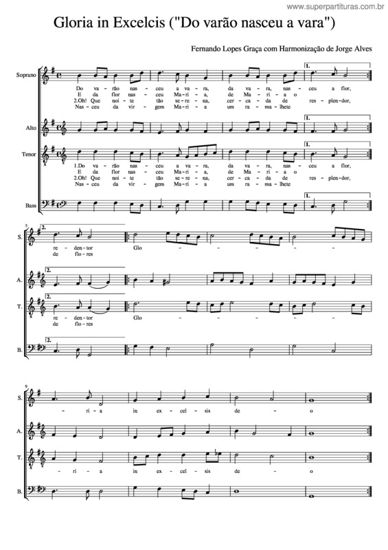 Partitura da música Do Varão Nasceu A Vara