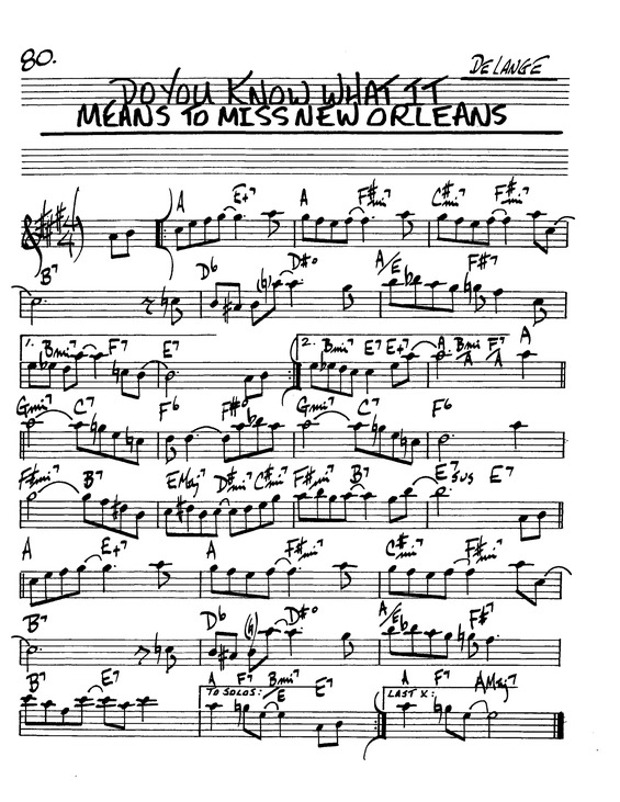 Partitura da música Do You Know What It Means To Miss New Orleans