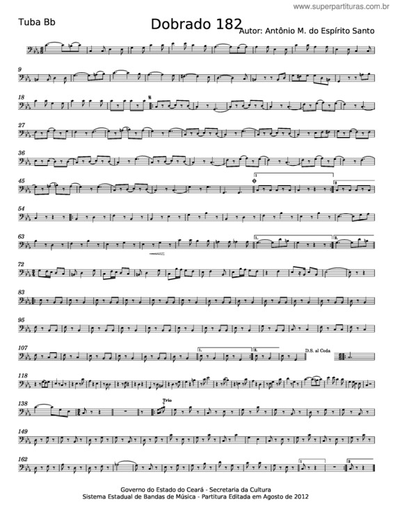 Partitura da música Dobrado – Antônio M Do Espírito Santo