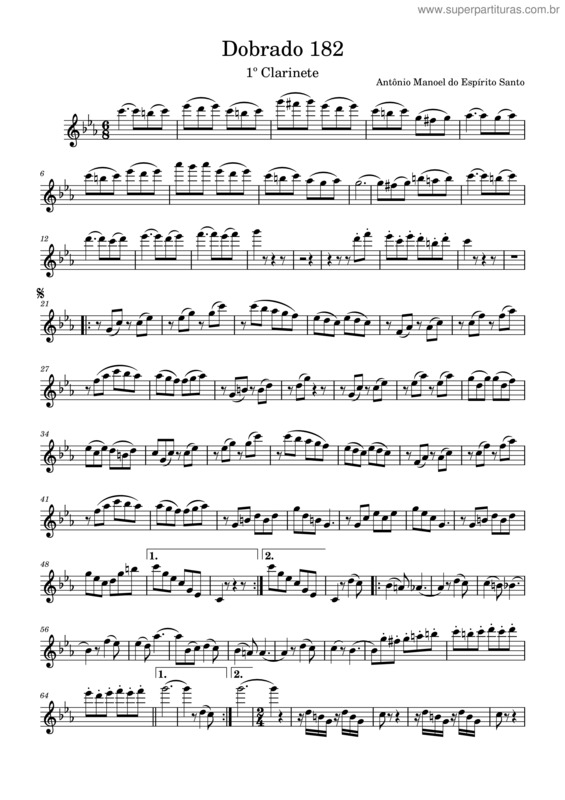 Partitura da música Dobrado 182 – Antônio Manoel Do Espírito Santo v.3
