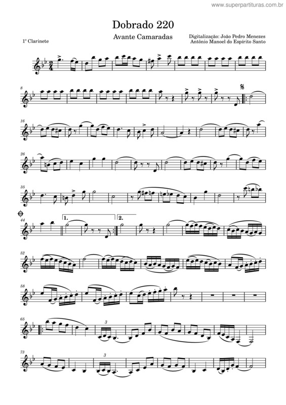 Partitura da música Dobrado 220