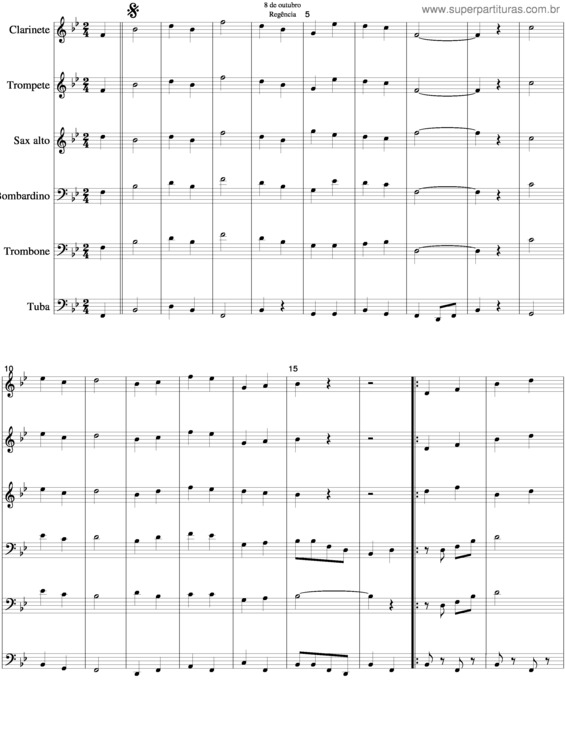 Partitura da música Dobrado Oito De Outubro