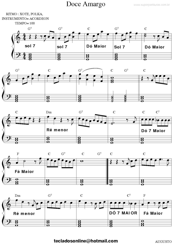 Partitura da música Doce Amargo