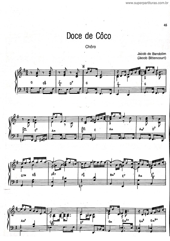 Partitura da música Doce De Côco v.16