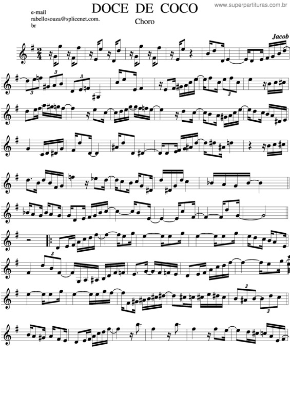 Partitura da música Doce De Coco v.6