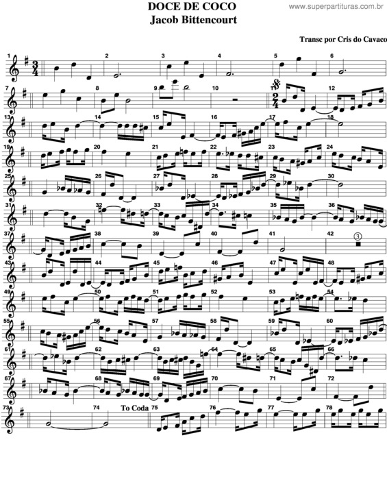 Partitura da música Doce De Coco v.7