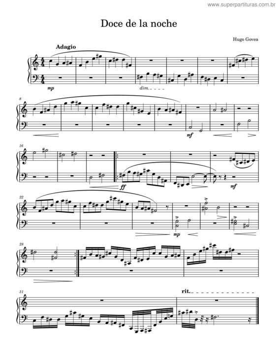 Partitura da música Doce De La Noche