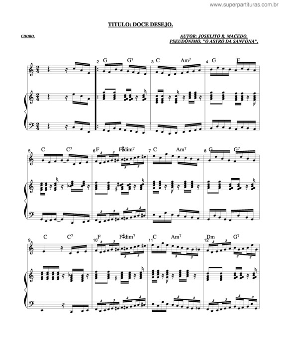 Partitura da música Doce Desejo v.2