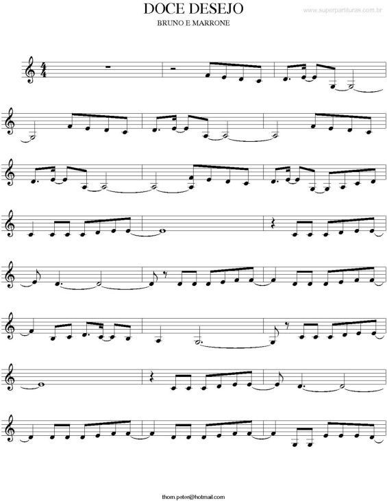 Partitura da música Doce Desejo