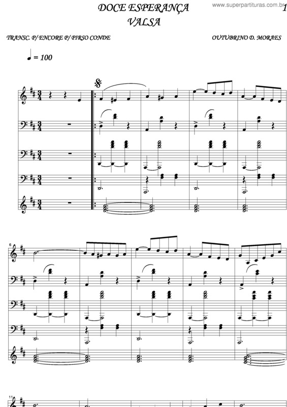 Partitura da música Doce Esperança v.2