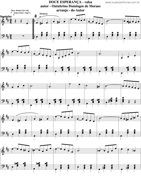 Partitura da música Doce Esperança v.3