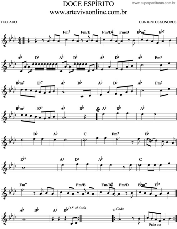 Partitura da música Doce Espírito v.2