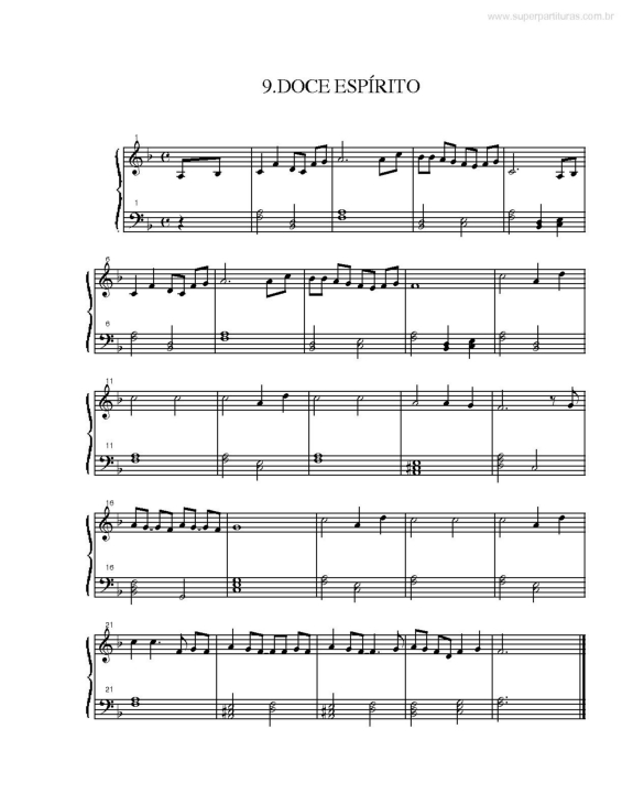 Partitura da música Doce Espírito