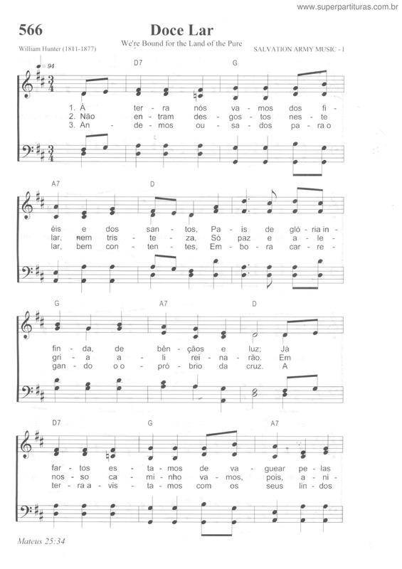 Partitura da música Doce Lar