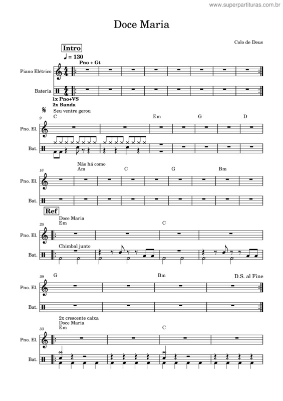 Partitura da música Doce Maria