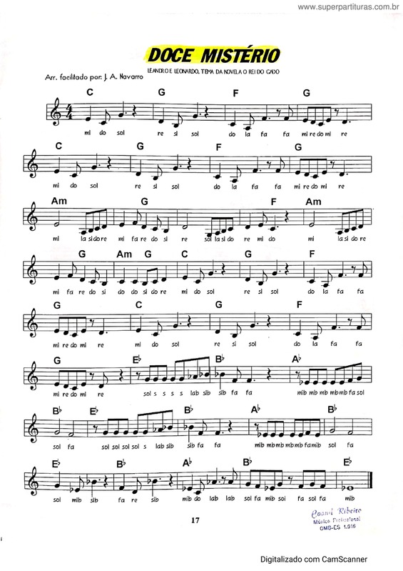 Partitura da música Doce Mistério v.2