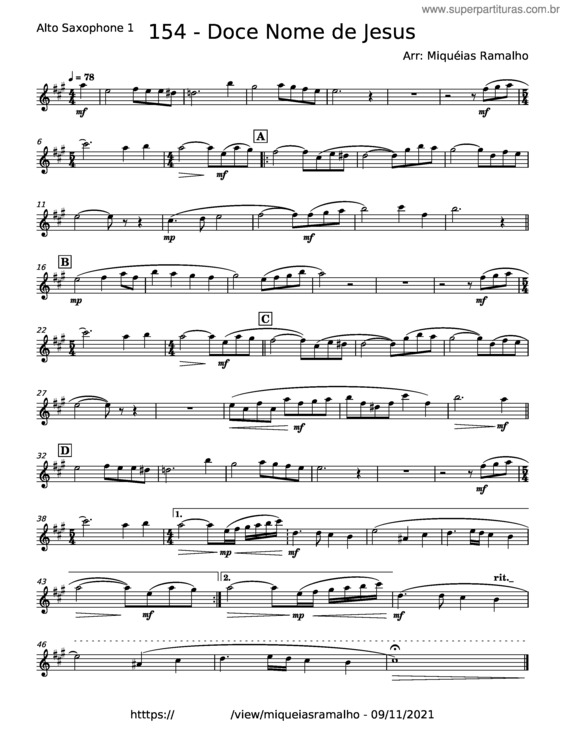 Partitura da música Doce Nome De Jesus – Misc Unsigned Bands
