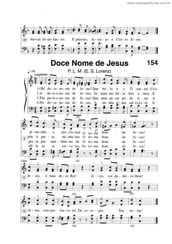 Partitura da música Doce Nome De Jesus