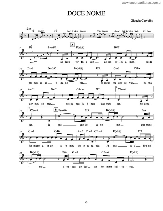 Partitura da música Doce Nome v.2