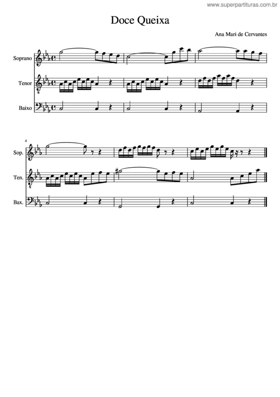 Partitura da música Doce Queixa Em Mi M