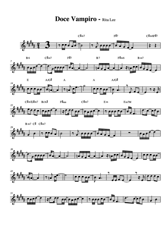 Partitura da música Doce Vampiro v.2