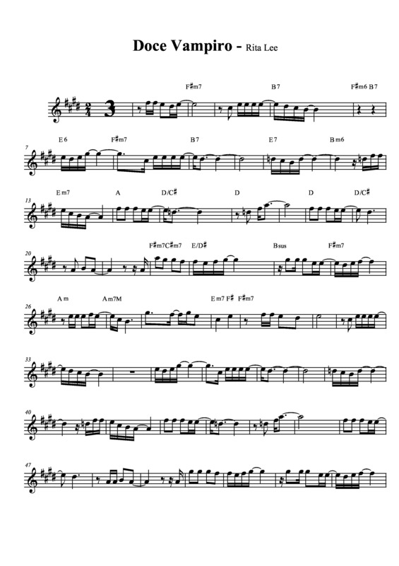 Partitura da música Doce Vampiro v.3