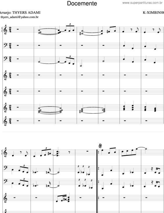 Partitura da música Docemente