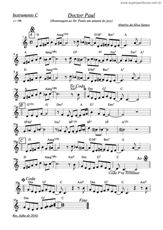 Partitura da música Doctor Paul v.2