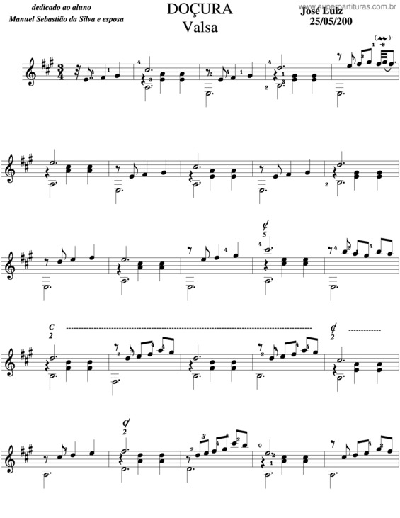 Partitura da música Doçura v.2