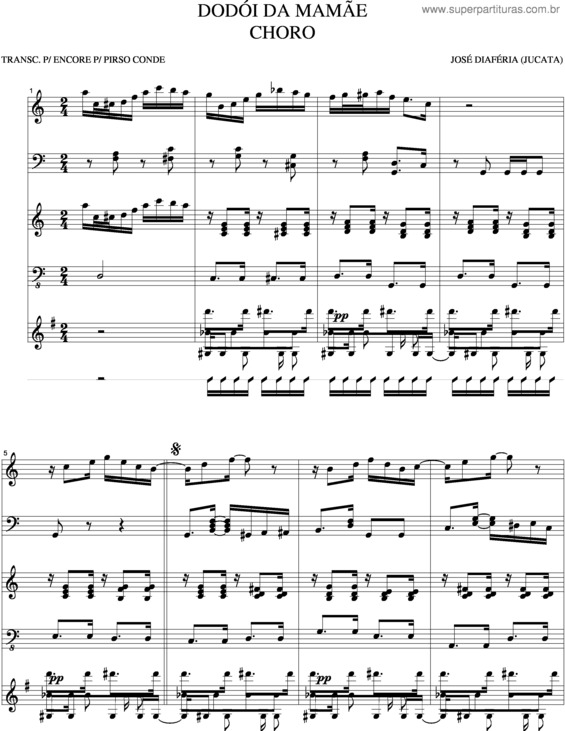 Partitura da música Dodói Da Mamãe v.2