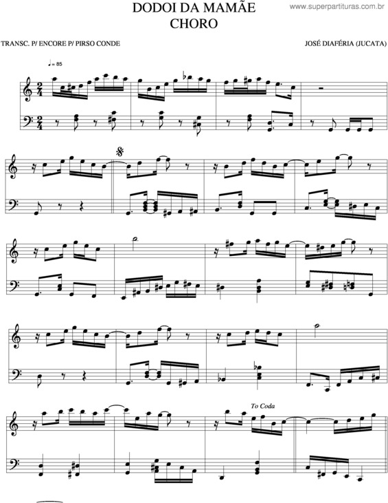 Partitura da música Dodói Da Mamãe v.3