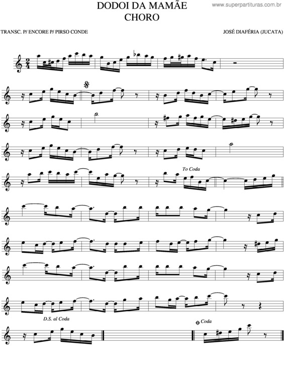 Partitura da música Dodói Da Mamãe