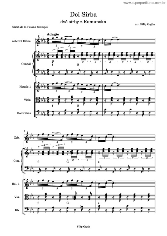 Partitura da música Doi Sîrba