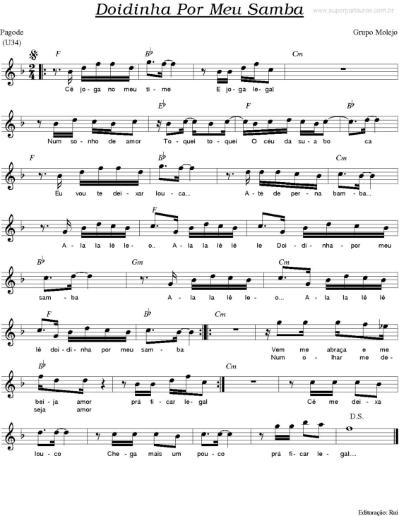 Partitura da música Doidinha Por Meu Samba