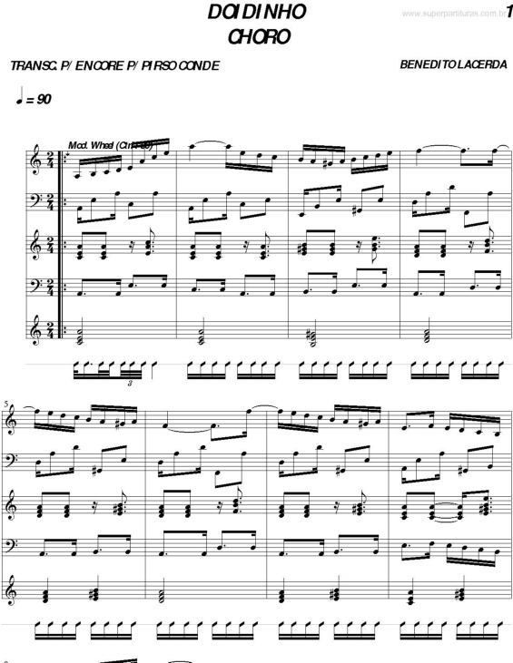 Partitura da música Doidinho