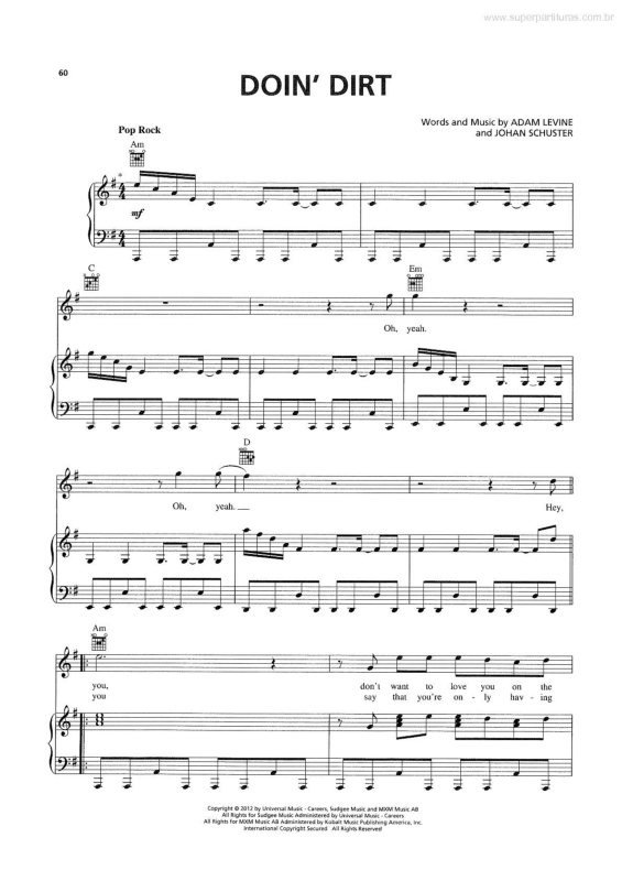 Partitura da música Doin` Dirt