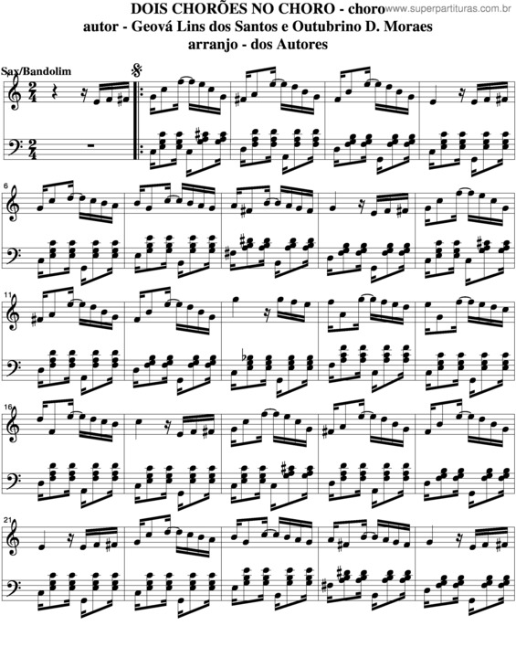 Partitura da música Dois Chorões No Choro v.6