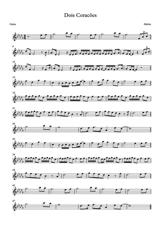 Partitura da música Dois Coracões v.11