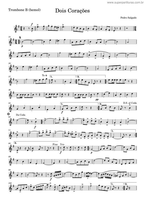 Partitura da música Dois Corações v.23