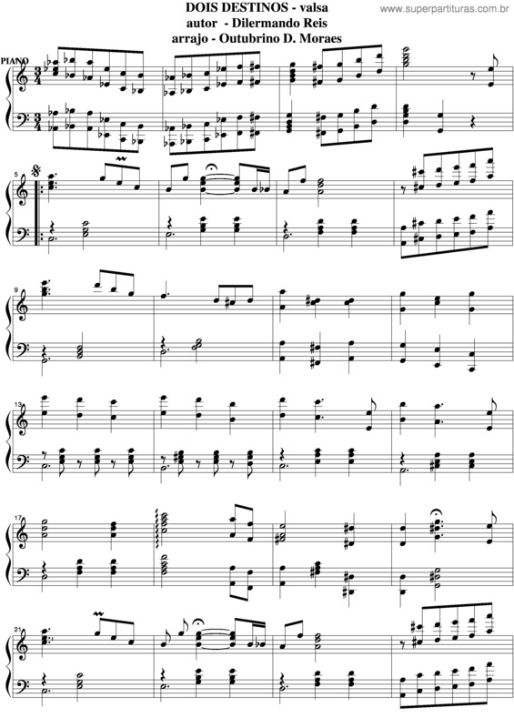 Partitura da música Dois Destinos v.5