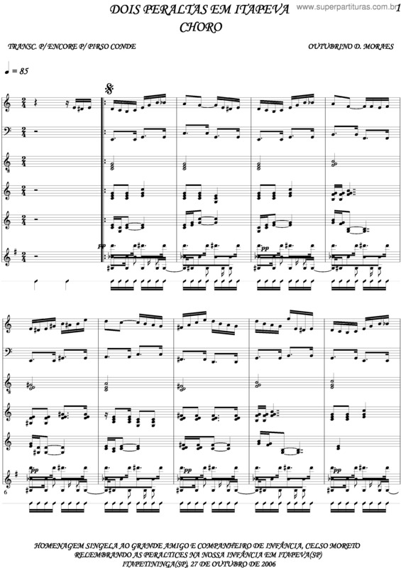 Partitura da música Dois Peraltas Em Itapeva v.2