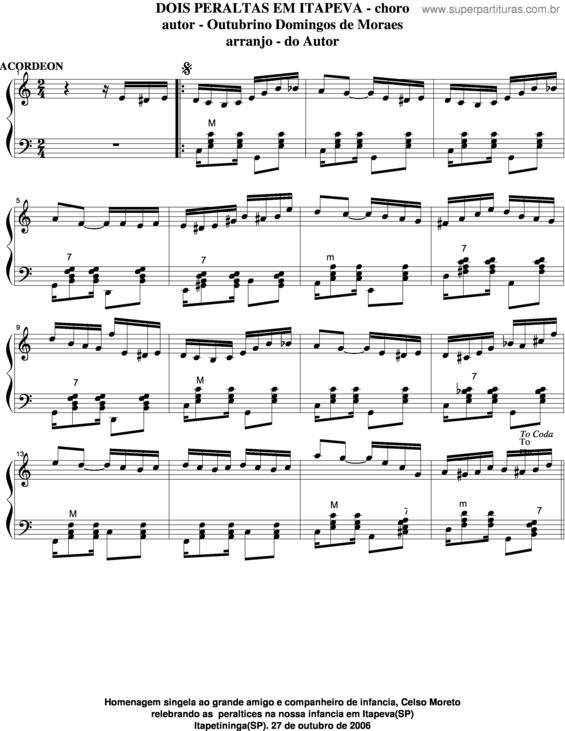 Partitura da música Dois Peraltas Em Itapeva v.3