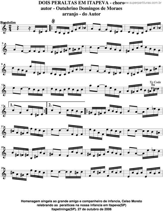 Partitura da música Dois Peraltas Em Itapeva v.4