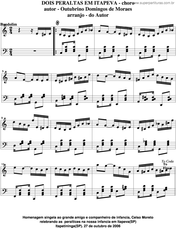 Partitura da música Dois Peraltas Em Itapeva v.5