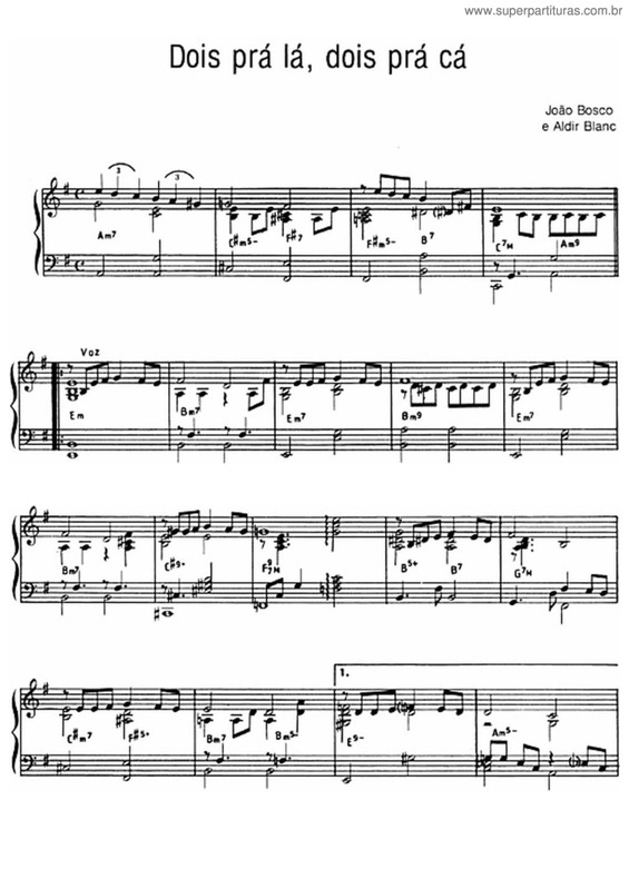 Partitura da música Dois Pra Lá, Dois Pra Cá - V-4