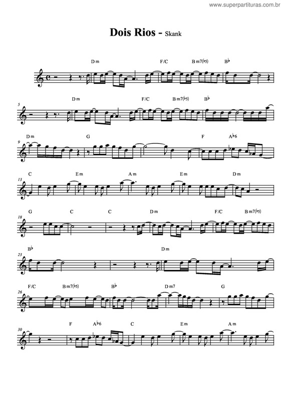 Partitura da música Dois Rios v.3