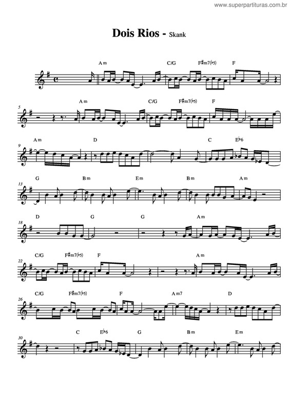 Partitura da música Dois Rios v.4