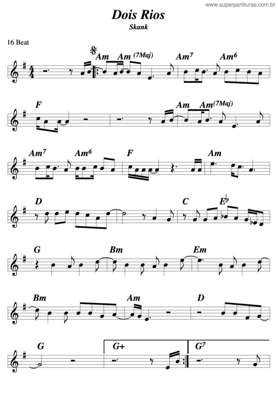 Partitura da música Dois Rios v.5