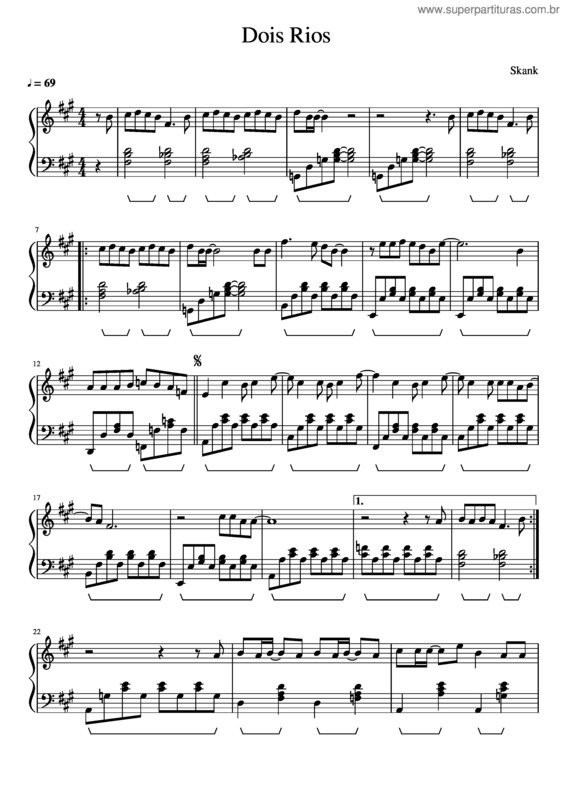 Partitura da música Dois Rios v.6
