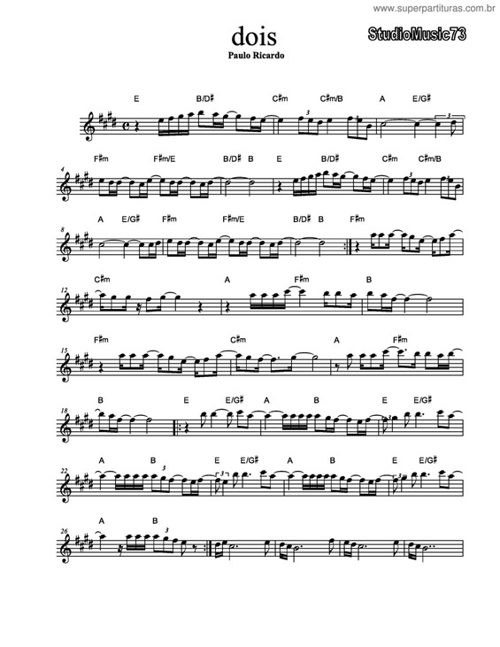 Partitura da música Dois v.2